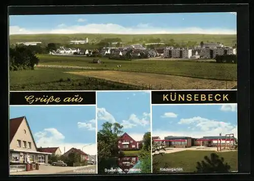 AK Künsebeck, Hauptstrasse, Bauernhof im Hagen, Kindergarten