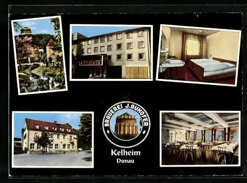 AK Kelheim /Donau, Brauerei, Gasthof und Hotel J. Aukofer