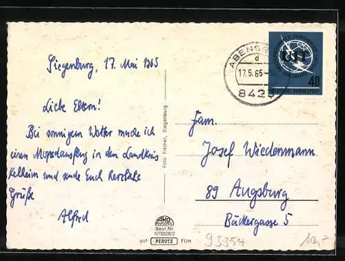 AK Siegenburg /Hallertau, Totalansicht, Strassenpartie mit Brauerei Loibl