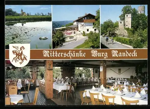 AK Essing /Altmühltal, Gasthaus und Hotel-Pension Ritterschänke, Ansicht der Burg