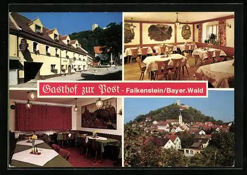 AK Falkenstein /Bayer. Wald, Gasthof zur Post, Innenansicht vom Speisesaal