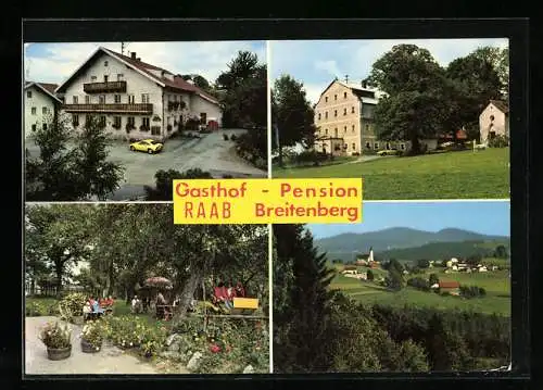 AK Breitenberg / bayr. Wald, Gasthof u. Pension Anton Raab, Gartenpartie