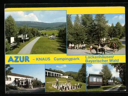 AK Lackenhäuser /Bayerischer Wald, Azur-Knaus Campingpark, Schachbrett, reiterhof