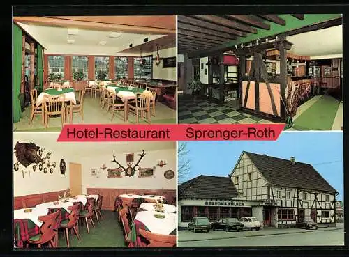 AK Hartegasse /Bez. Köln, Hotel-Restaurant Sprenger-Roth, Speisesaal