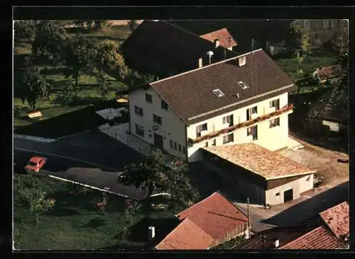 AK Heitzelsberg /Bayer. Wald, Berggasthof und Hotel-Pension Siegfried Wieser aus der Vogelschau