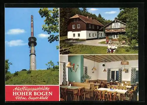 AK Rimbach /Bayer. Wald, Gasthaus Hoher Bogen von Fam. Kilger, Ansicht vom Mast