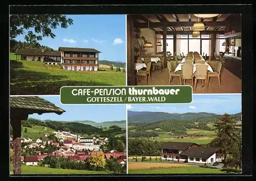 AK Gotteszell /Bayer. Wald, Die Café-Pension Thurnbauer, mit Speisezimmer, Weihmannsried 63