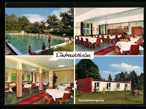 AK Oerlinghausen, Das Jugendfreizeitheim Eintracht, Freibad, Speiseraum, Familienbungalow