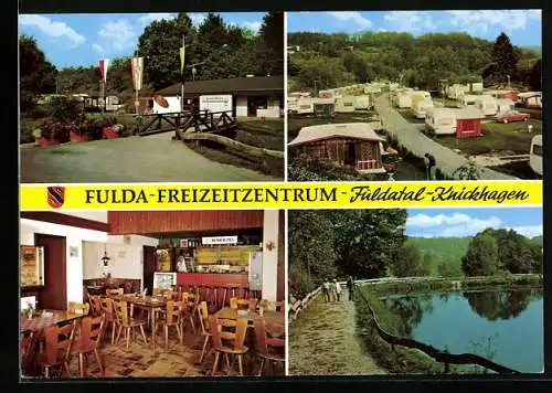 AK Fuldatal-Knickhagen, Das Fulda-Freizeitzentrum an der deutschen Märchenstrasse, Campingplatz, Kantine, See