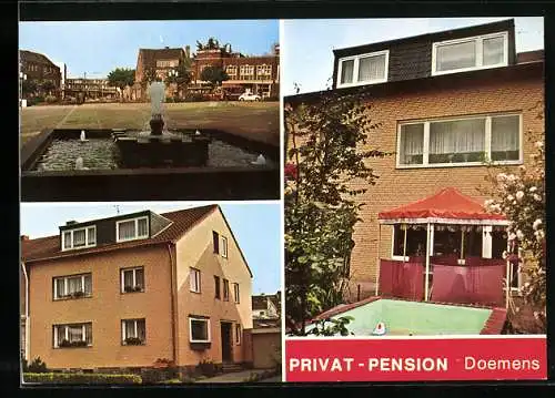 AK Aachen-Brand, Privat-Pension Wilhelmine Doemens, mit kleinem Schwimmbad, Donatusstrasse 15
