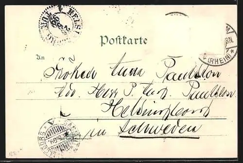 Lithographie Rüdesheim / Rhein, Rochuskapelle, Niederwalddenkmal, Panorama