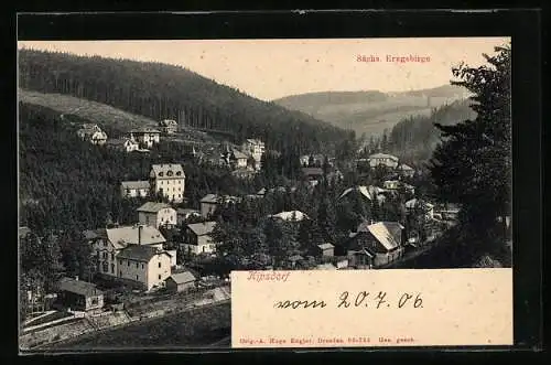 AK Kipsdorf /Sächs. Erzgebirge, Ortsansicht aus der Vogelschau