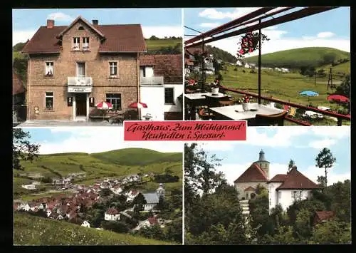 AK Neuhütten /Spessart, Gasthaus zum Mühlgrund, Ortsansicht