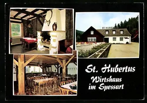 AK Windheim üb. Hafenlohr, Gasthaus St. Hubertus, Innenansicht vom Gastraum