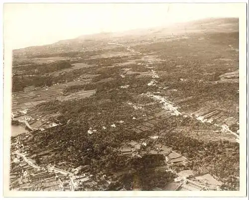 Fotografie Internationl Newsreel Corp., Ansicht Azoren Insel, Luftbild, Grossformat 25 x 20cm