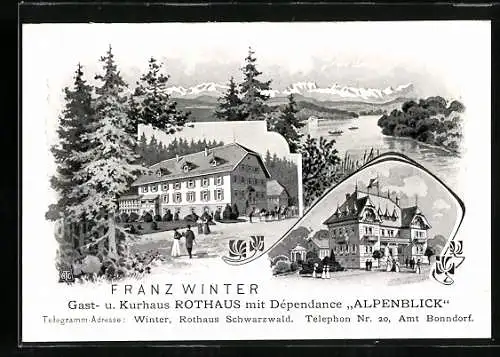 Vertreterkarte Gasthaus & Kurhaus Rothaus mit Dependance Alpenblick, Rothaus im Schwarzwald