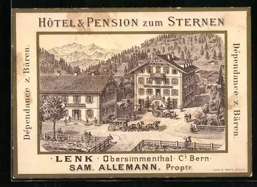 Vertreterkarte Hotel & Pension zum Sternen, Lenk / Obersimmerthal, Inh. Sam. Allemann