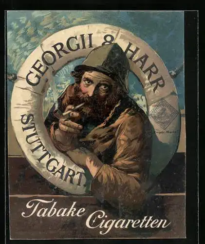 Vertreterkarte Stuttgart, Georgii & Harr, Tabak Cigaretten