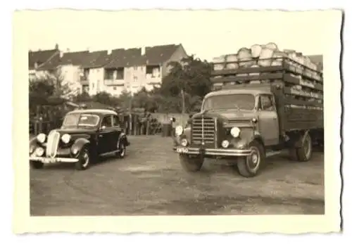 15 Fotografien Ansicht Mülheim-Styrum, Mittelstrasse 7, Lastwagen-Fuhrpark Fa. A. Kuhlen, Magirus, Mercedes Benz, Büssing