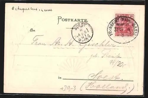 Passepartout-Lithographie Freiburg / Breisgau, Stadtansicht