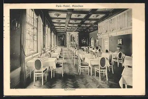 AK München, Park Hotel, Speisesaal, Karlsplatz