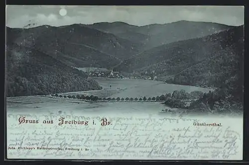 Mondschein-AK Freiburg i. B., Günthersthal