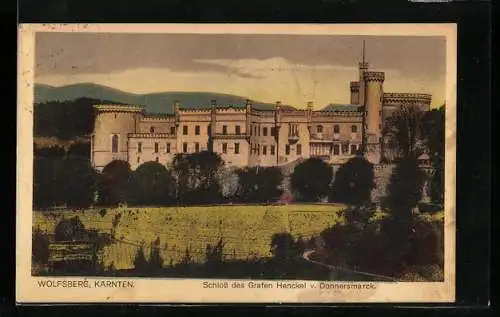 AK Wolfsberg /Kärnten, Schloss des Grafen Henckel v. Donnersmarck