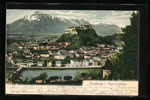 AK Salzburg, Blick vom Kapuzinerberg