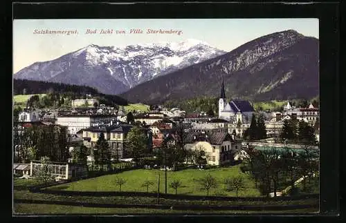 AK Bad Ischl, Blick v. Villa Starhemberg auf den Ort