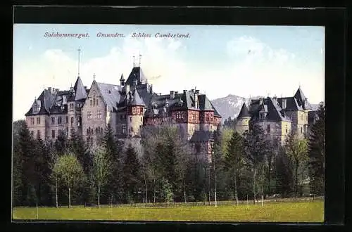 AK Gmunden, Ansicht von Schloss Cumberland