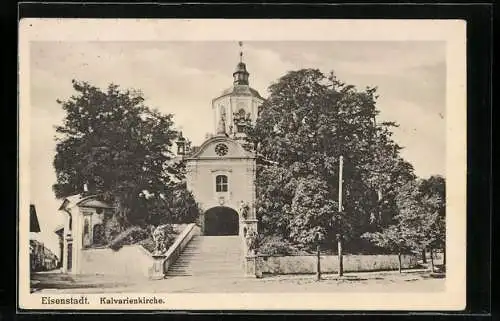 AK Eisenstadt, Strassenpartie an der Kalvarienkirche