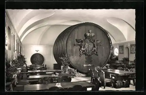 AK Eisenstadt, Weinkosthalle der fürstl. esterhazy`schen Weinkeller, Riesenfass