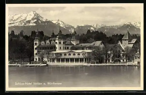 AK Velden a. Wörthersee, Blick zum Schloss-Hotel