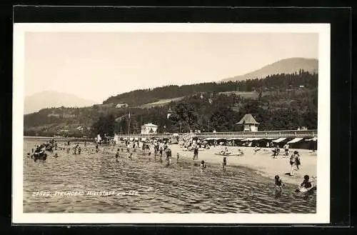 AK Millstatt am See, Badegäste am Strand