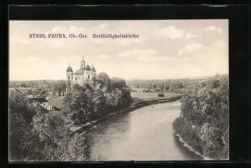 AK Stadl Paura /Ob.-Öst., Blick zur Dreifaltigkeitskirche