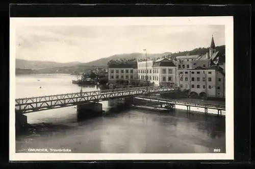 AK Gmunden, Blick auf die Traunbrücke
