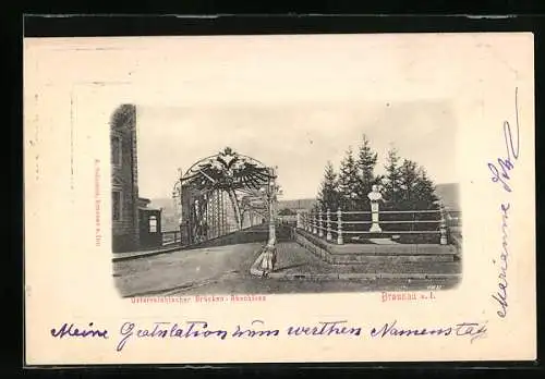 AK Braunau a. I., Österreichischer Brücken-Abschluss