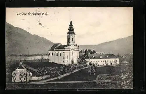 AK Engelhartszell, Kloster Engelszell, Blick zur Stiftskirche