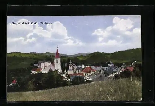 AK Sarleinsbach /O.-Ö., Ortsansicht aus der Vogelschau