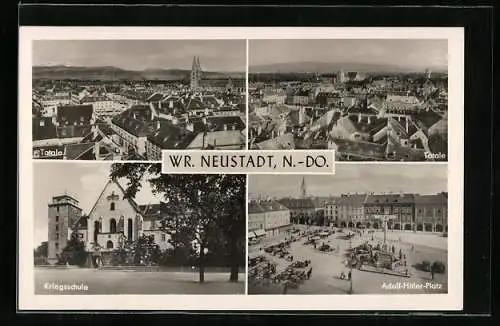 AK Wr. Neustadt /N.-Do., Kriegsschule und Platz