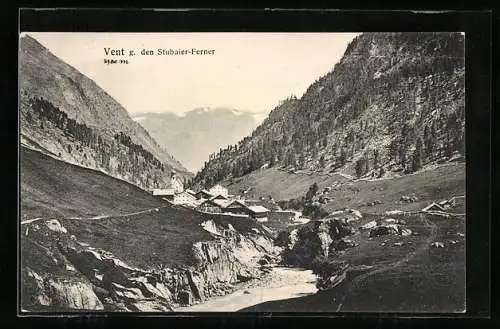 AK Vent, Gesamtansicht gegen den Stubaier-Ferner