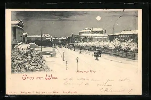 AK Wien, Franzens-Ring im Schnee