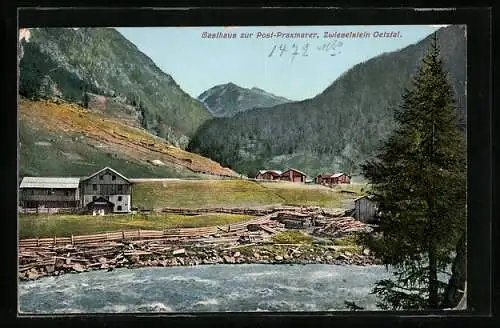 AK Zwieselstein /Ötztal, Gasthaus zur Post-Praxmarer