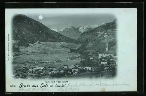 AK Oetz im Oetztal, Ortsansicht mit Tschirgant