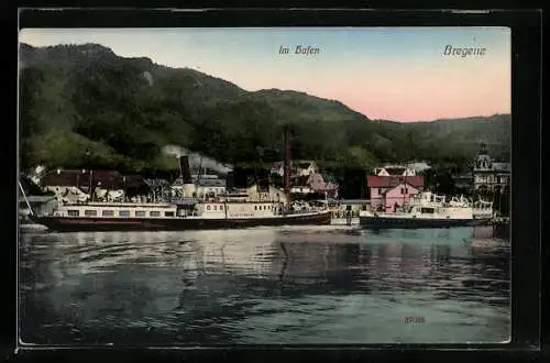 AK Bregenz, Dampfer am Hafen