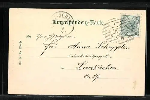 AK Linz a. d. D., Geschäft v. Johann Zerrmayr, Taubenmarkt