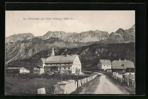 AK St. Christoph, Ortsansicht mit Arlberg