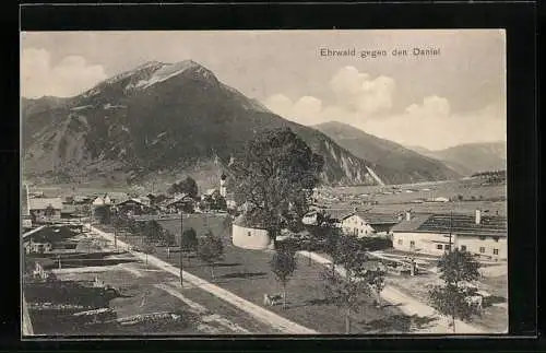 AK Ehrwald, Ortsansicht gegen den Daniel