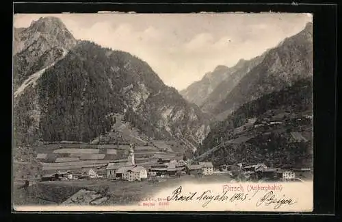 AK Flirsch an der Arlbergbahn, Ortsansicht aus der Vogelschau