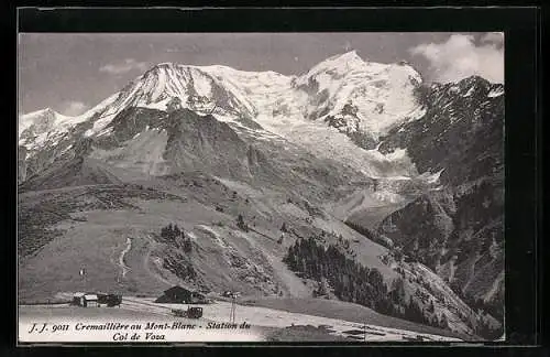AK Col de Voza, Cremaillière au Mont-Blanc, Bahnhof der Bergbahn